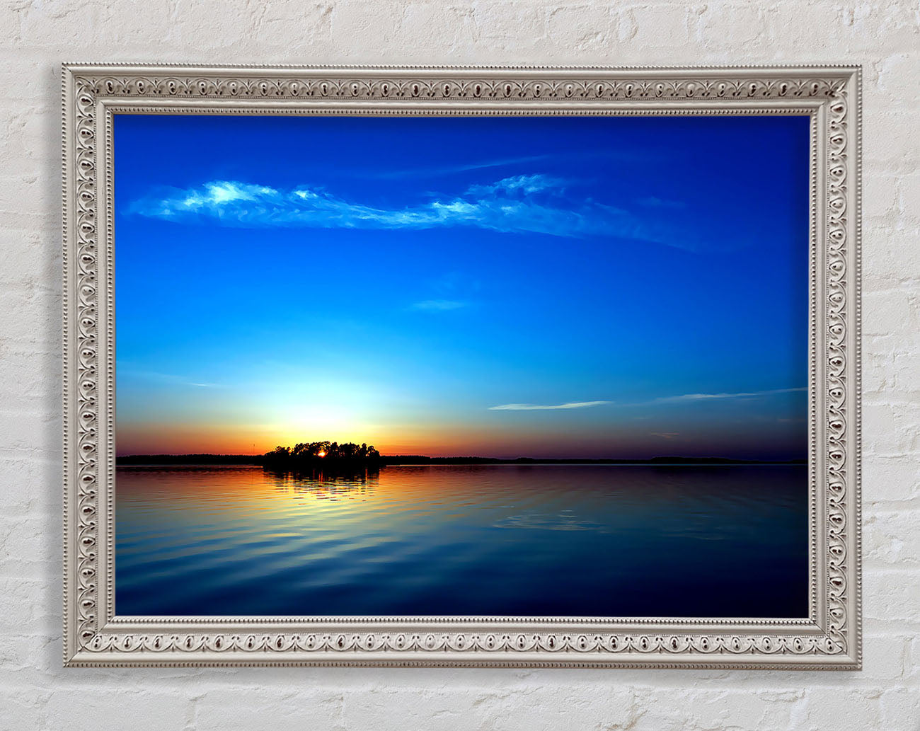 Blue Sunset Framed Wall Art