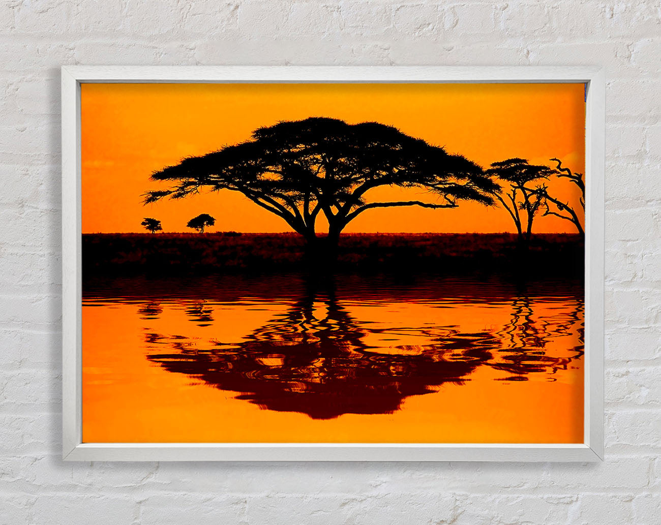 African Tree Reflection Framed Wall Art