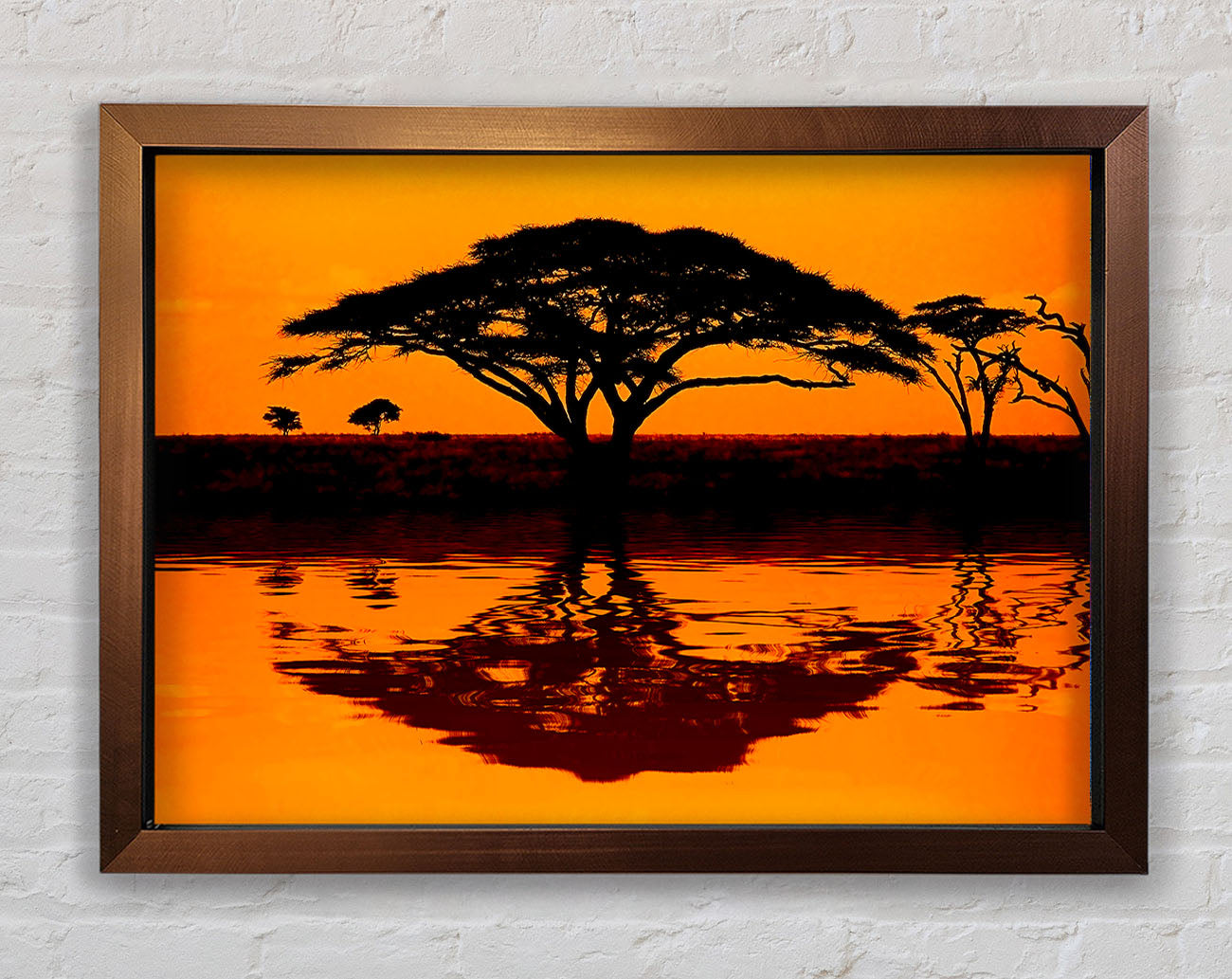 African Tree Reflection Framed Wall Art