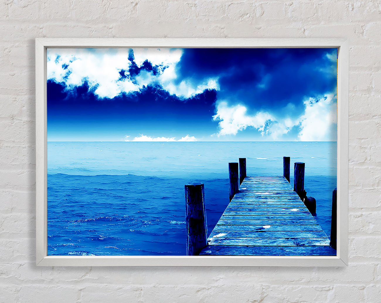 Boardwalk Ocean Blues Framed Wall Art