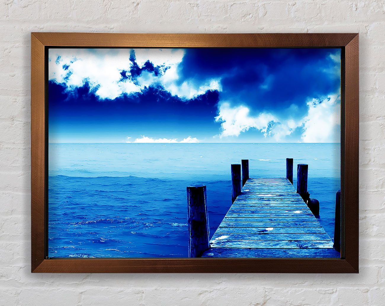 Boardwalk Ocean Blues Framed Wall Art