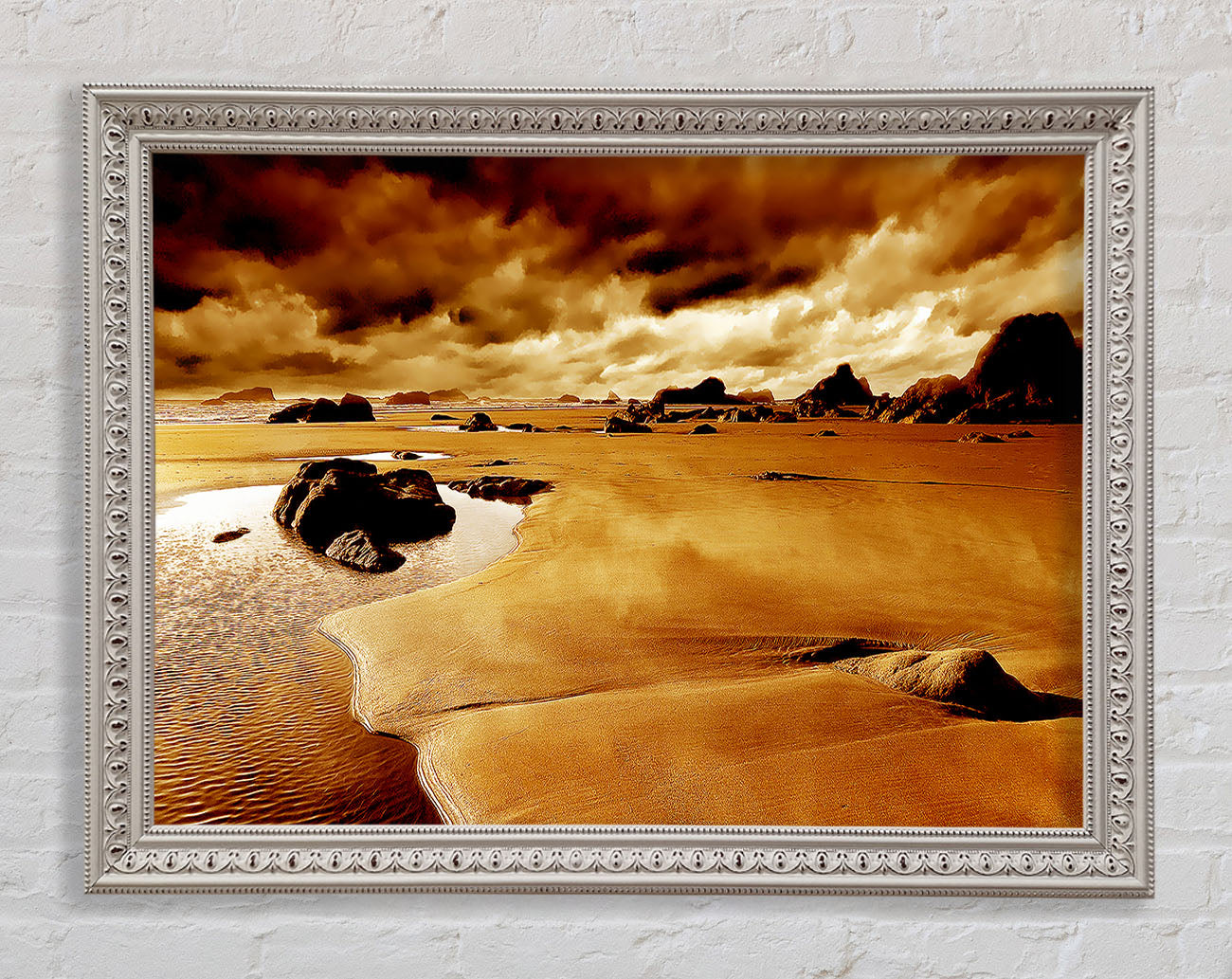 Caramel Ocean Skies Framed Wall Art