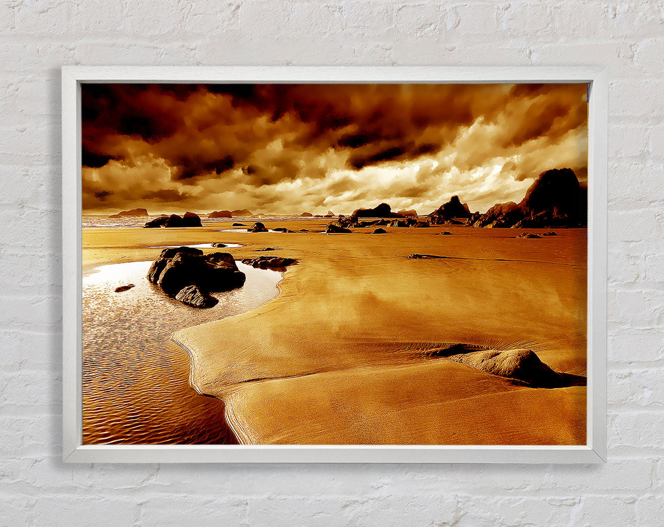 Caramel Ocean Skies Framed Wall Art