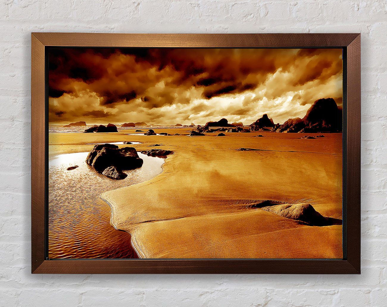 Caramel Ocean Skies Framed Wall Art