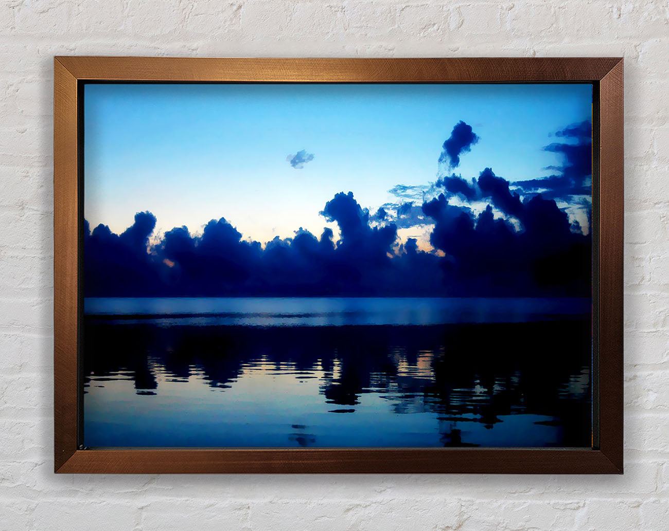 Blue Ocean Skies At Daybreak Framed Wall Art