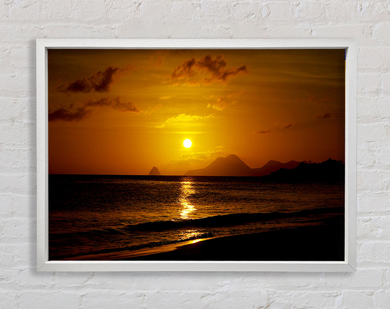 Caramel Ocean Sunset Framed Wall Art