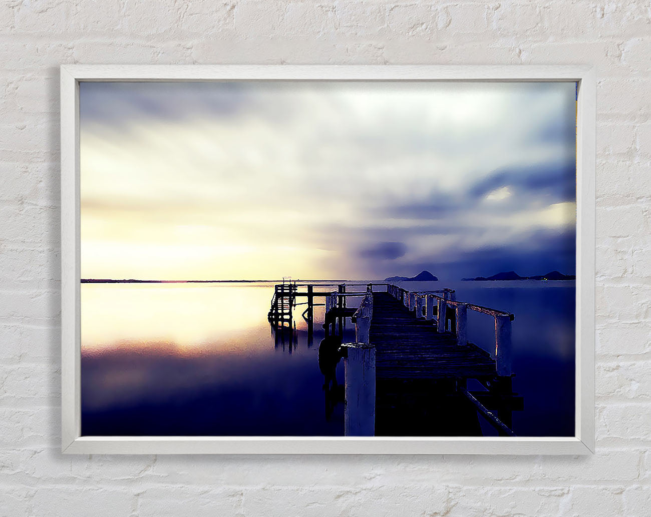 Calm Ocean Pier Framed Wall Art