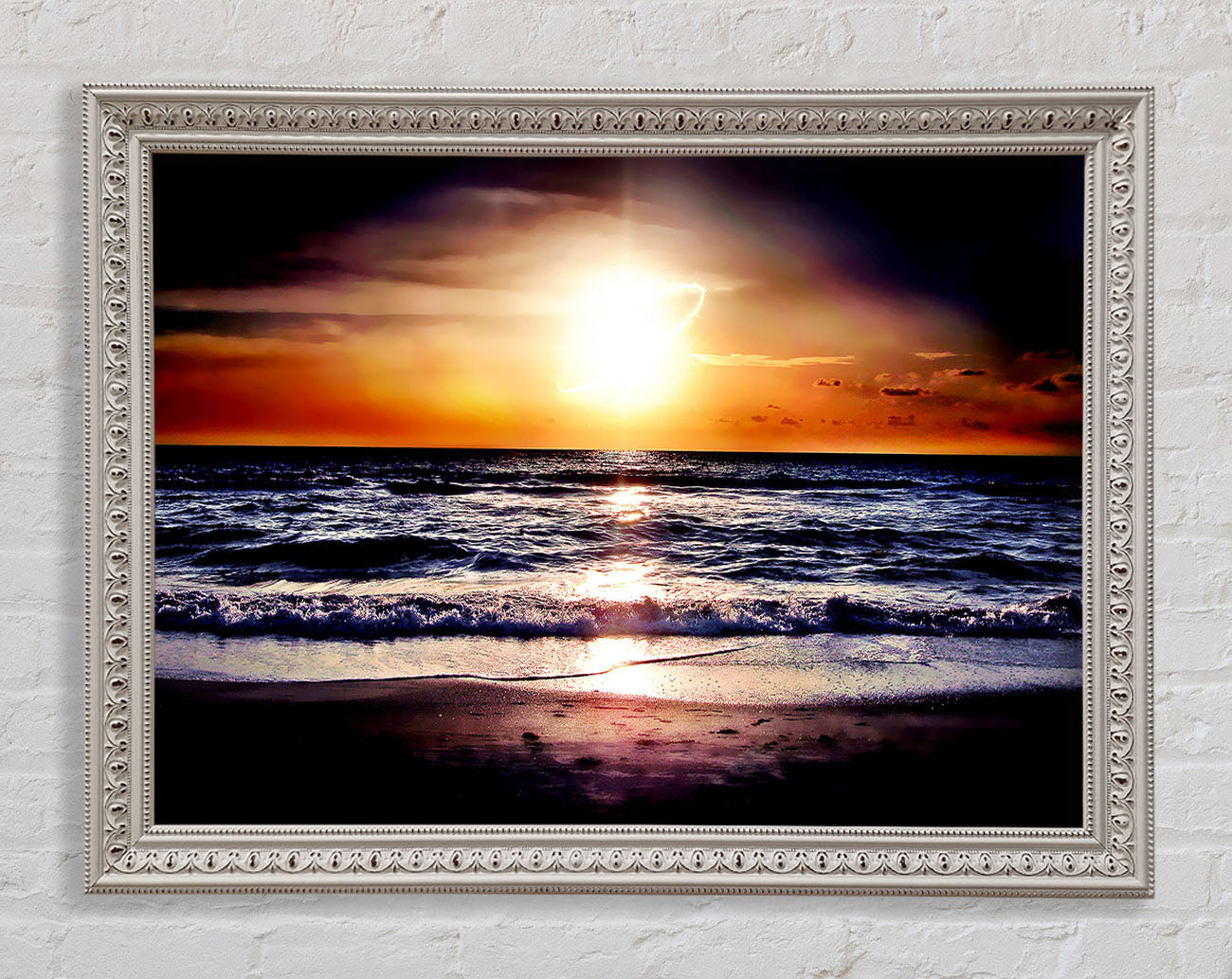 Blazing Sun Star Ocean Framed Wall Art