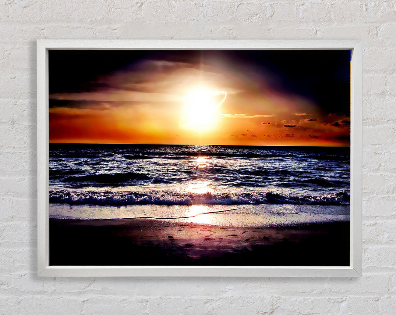 Blazing Sun Star Ocean Framed Wall Art