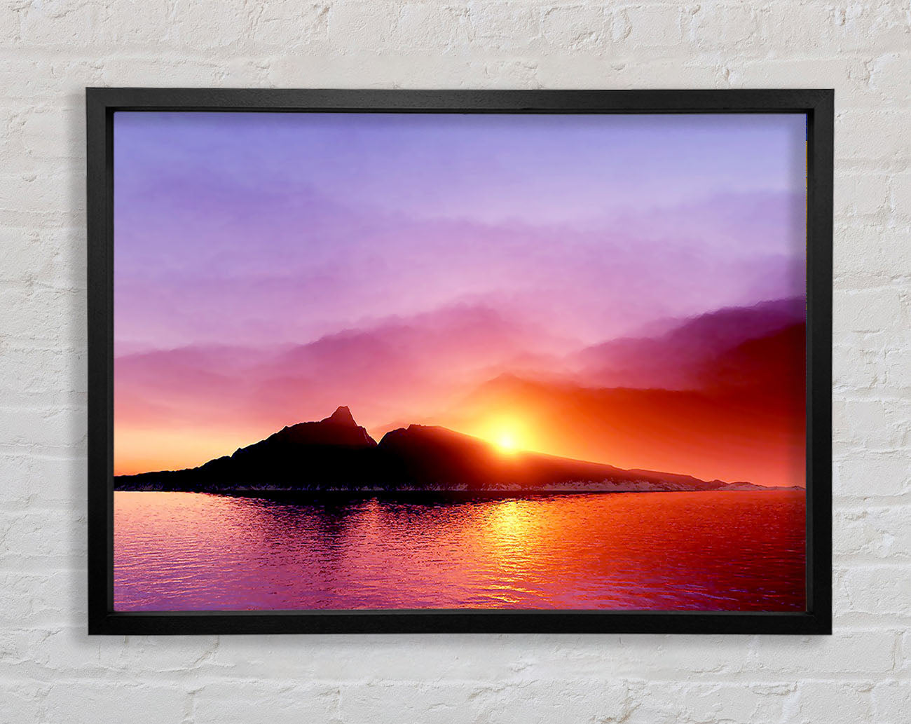 As The Sun Peeps Over The Mountain Ocean Framed Wall Art