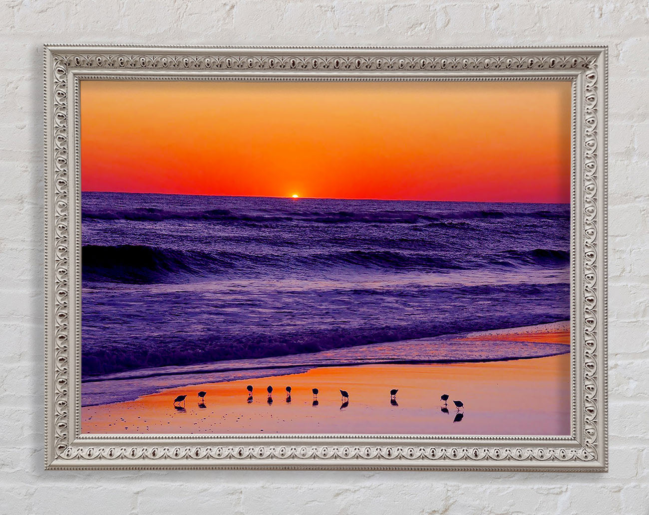 As The Sun Sets Over The Ocean Framed Wall Art
