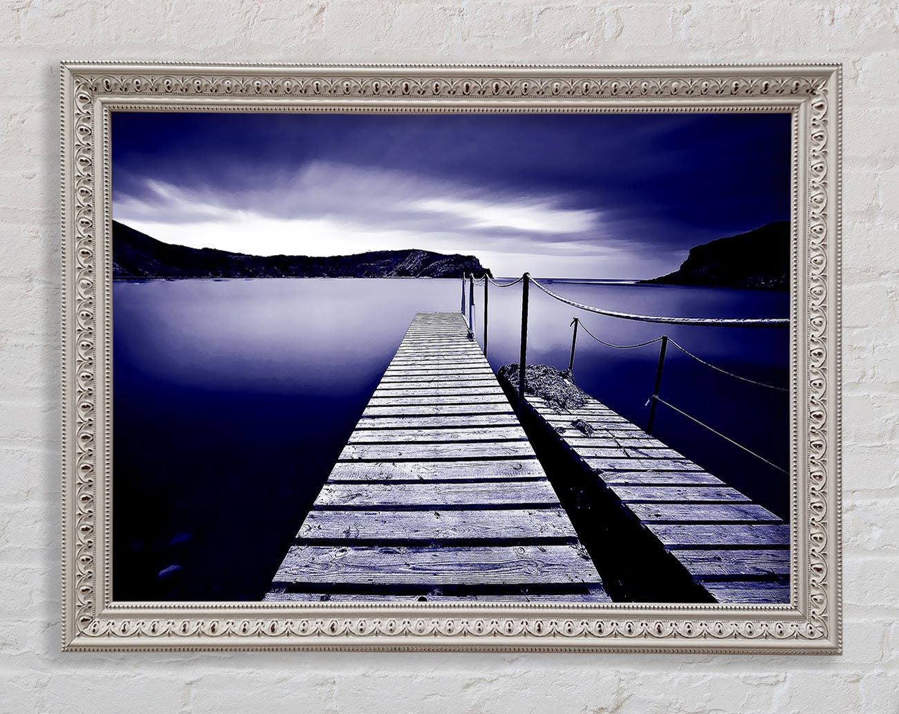 Abstract Pier Purple Framed Wall Art