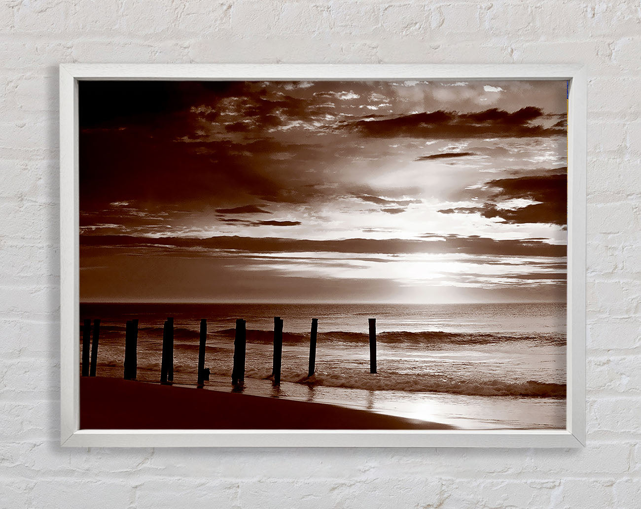 Chocolate Ocean Walk Framed Wall Art