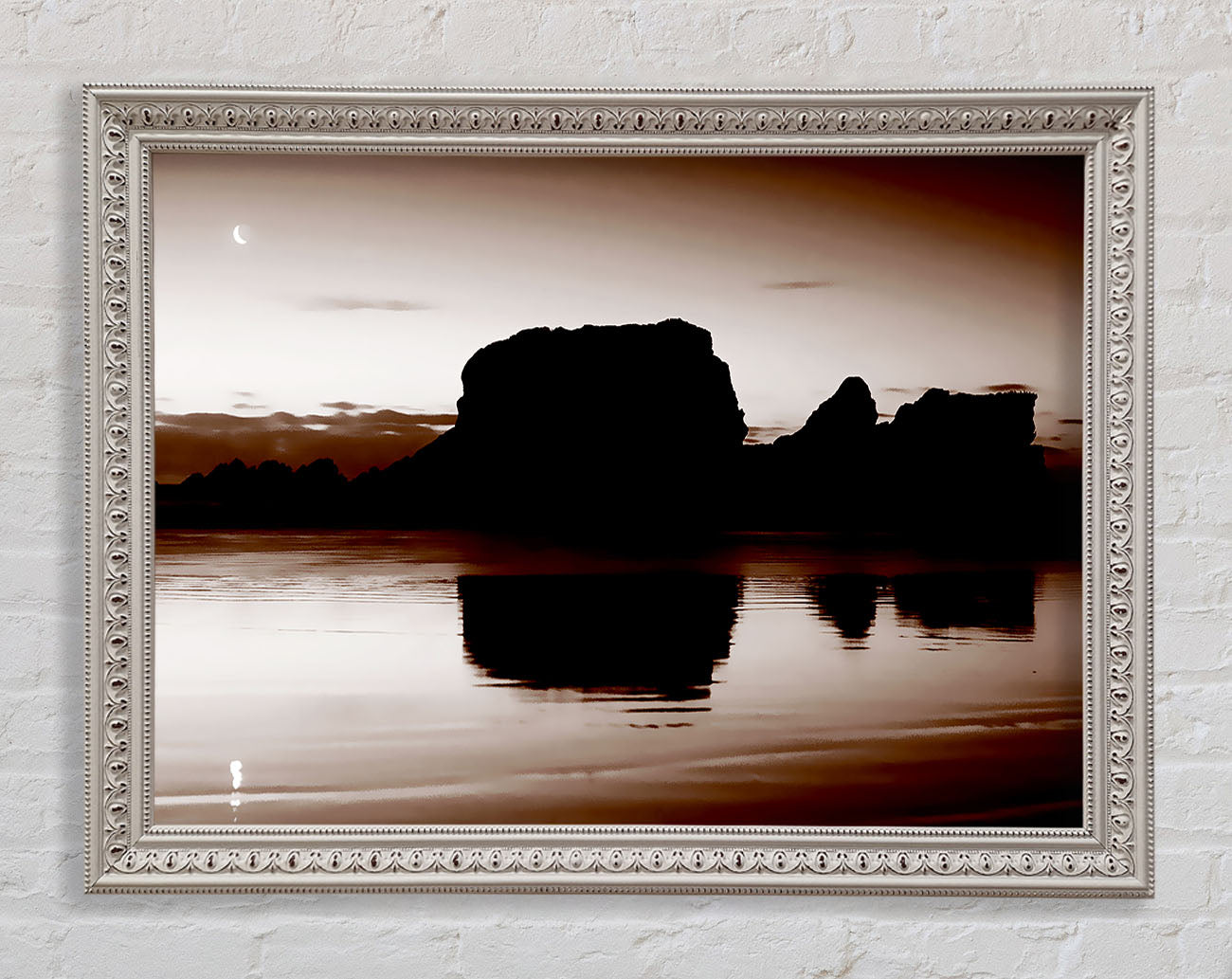 Chocolate Moon Reflection Framed Wall Art