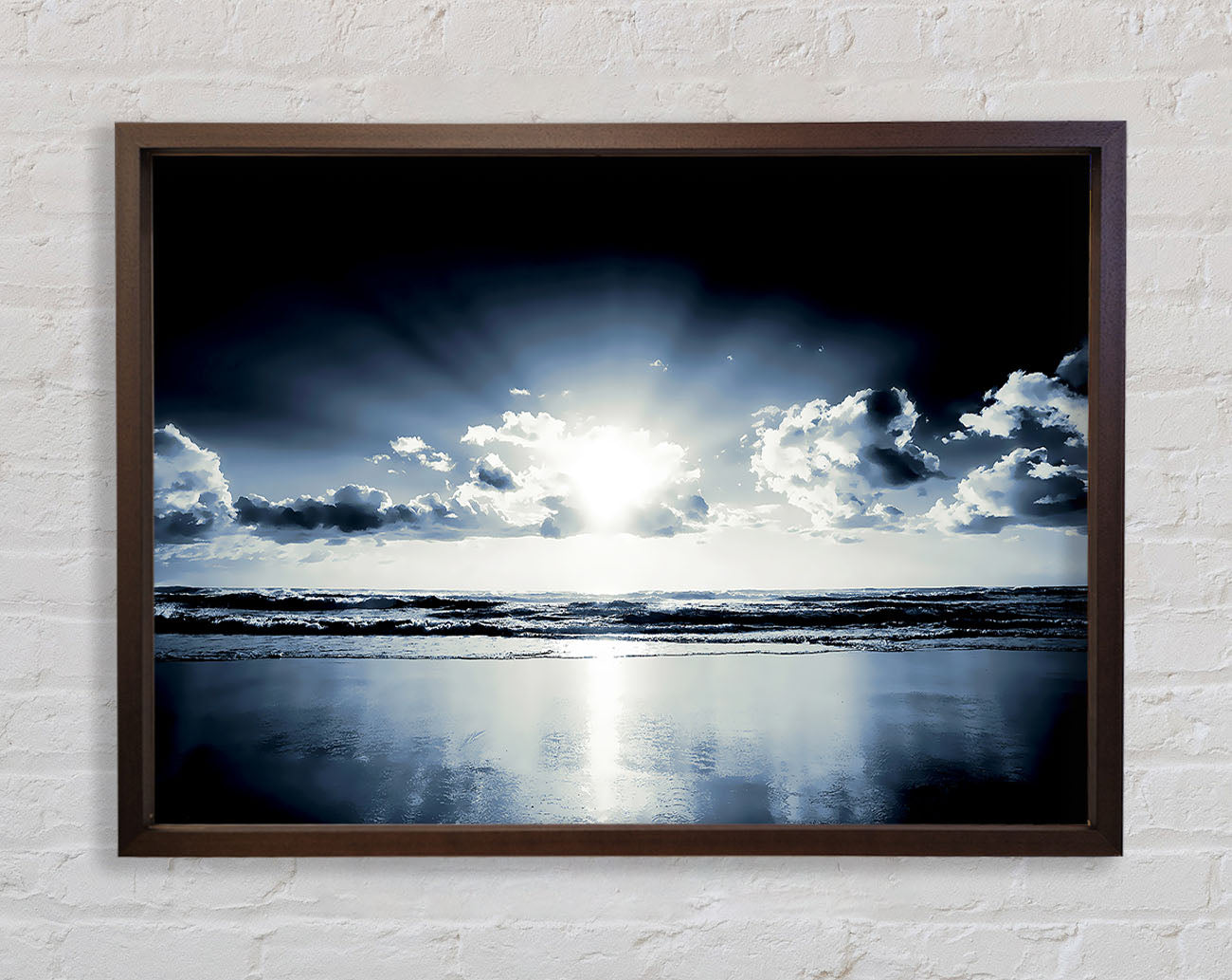 Blue Ocean Sunrise Framed Wall Art