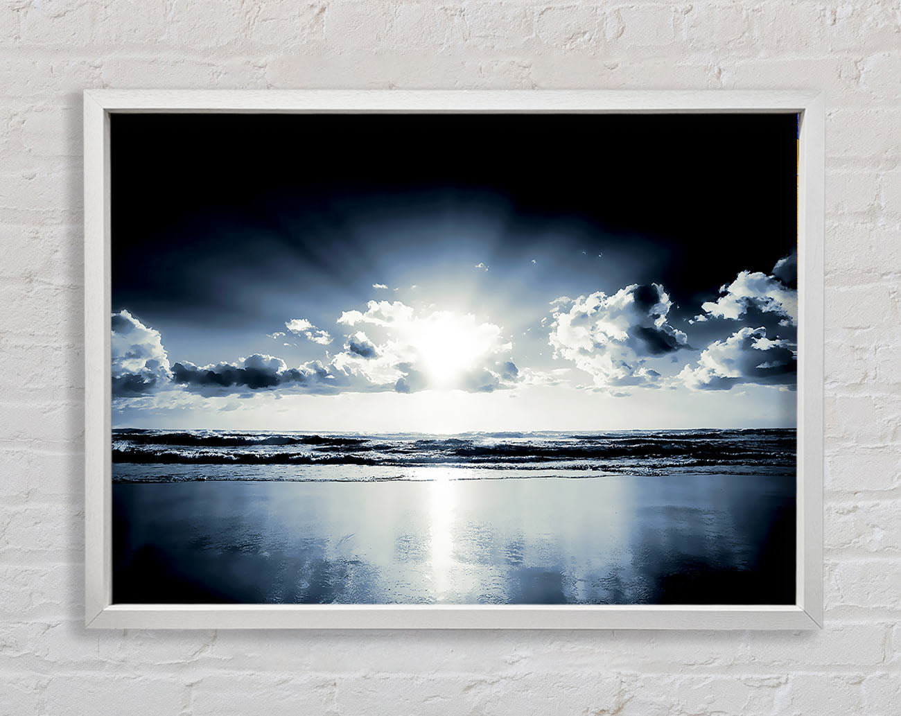 Blue Ocean Sunrise Framed Wall Art