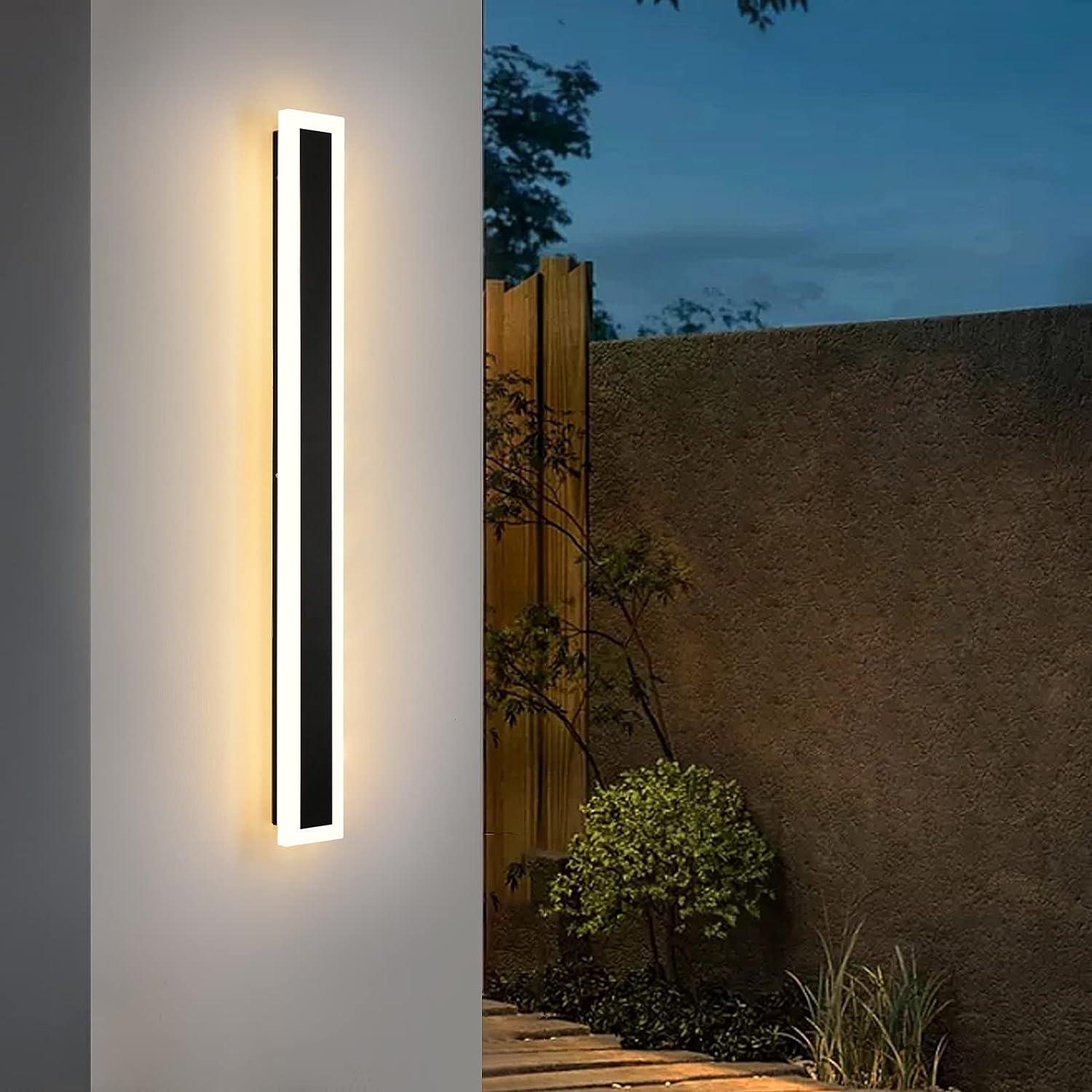 Outdoor Wall Light 90cm Modern Porch Patio Black Waterproof 18W YAOWSZM