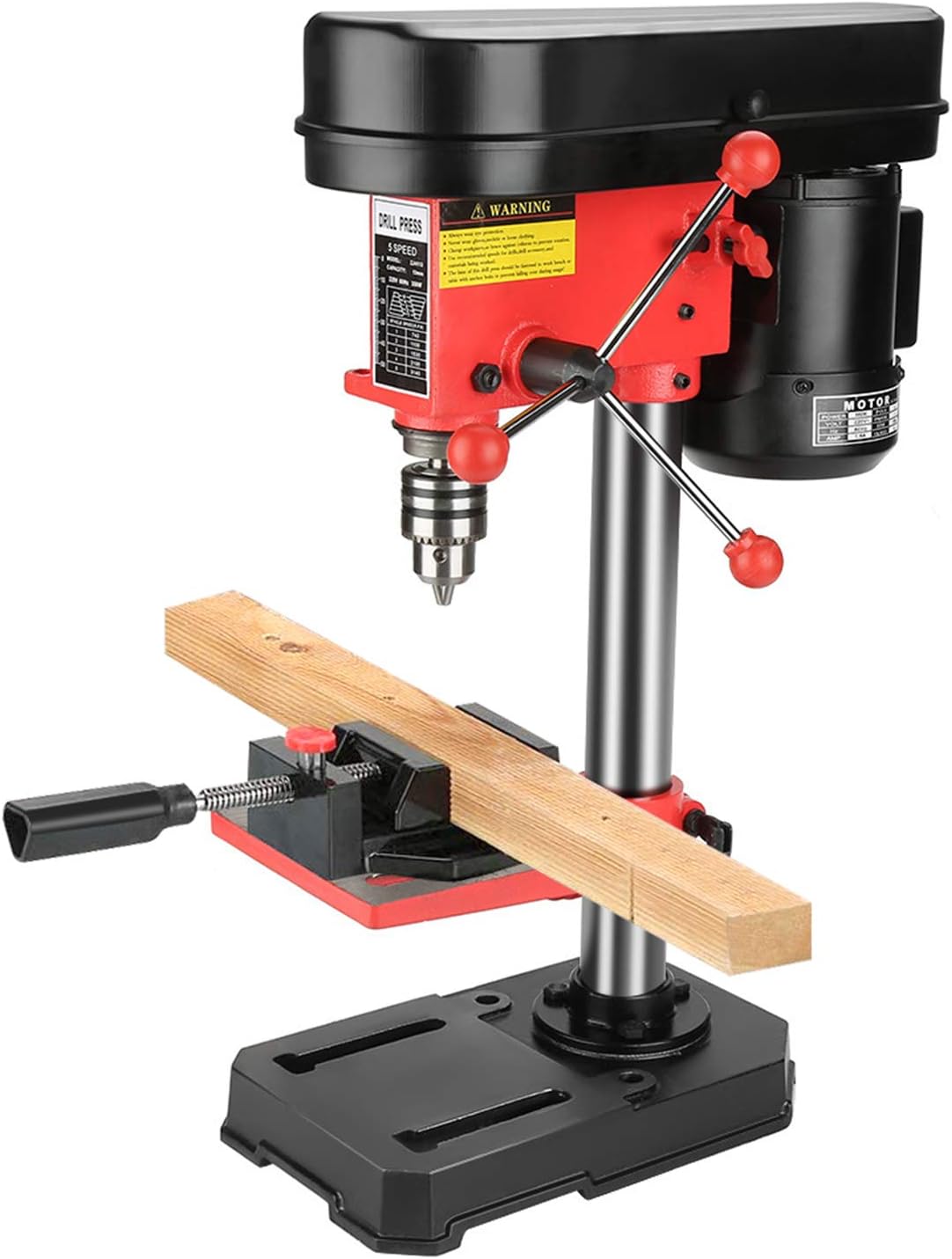 Mini Bench Drill Press 350W 5-Speed Pillar Drill with Cast Iron Base 220V