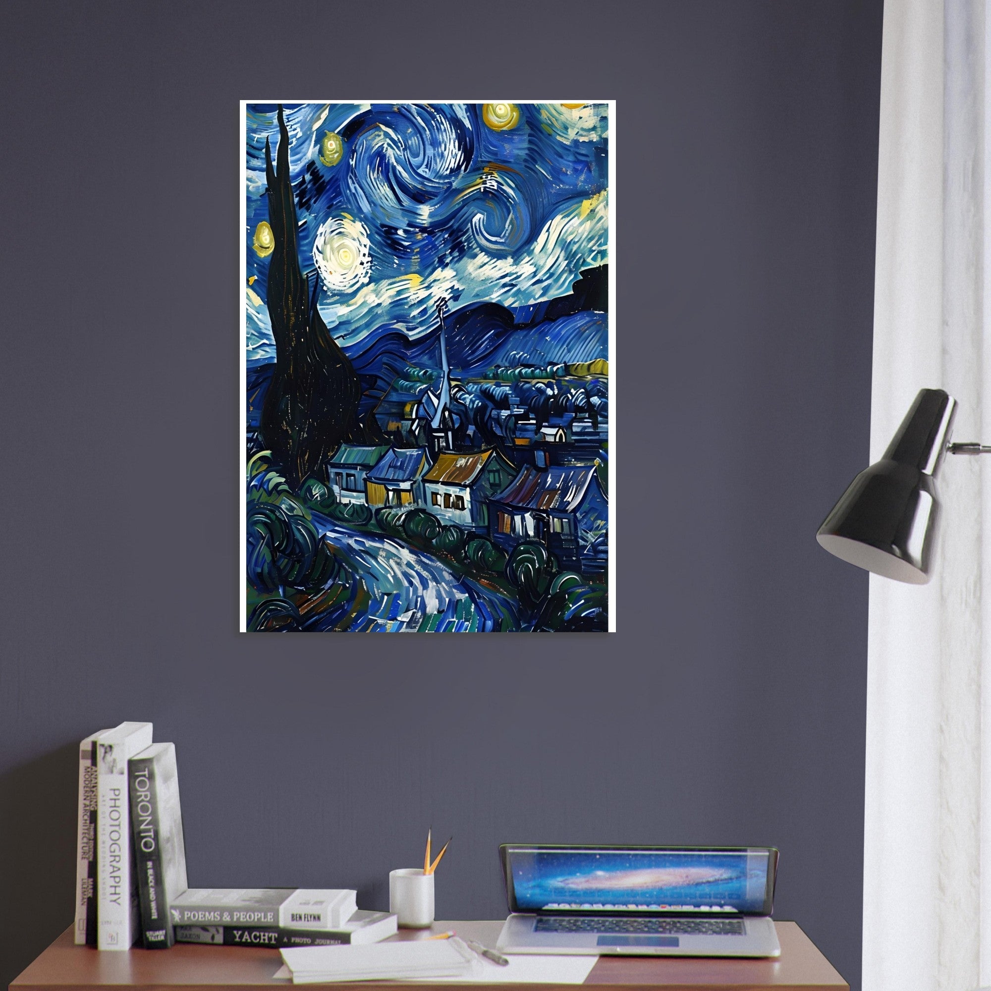 Starry Night Inspired Fine Art Print | Van Gogh Masterpiece Reproduction Poster | Classic Wall Decor