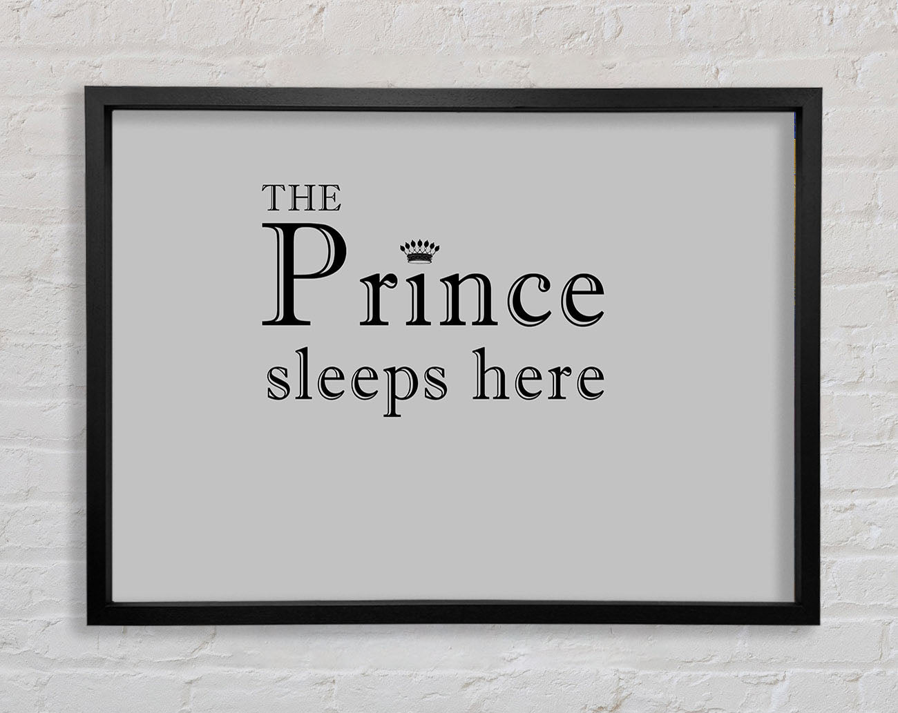 Boys room Quote The Prince Sleeps Here Grey Framed Wall Art