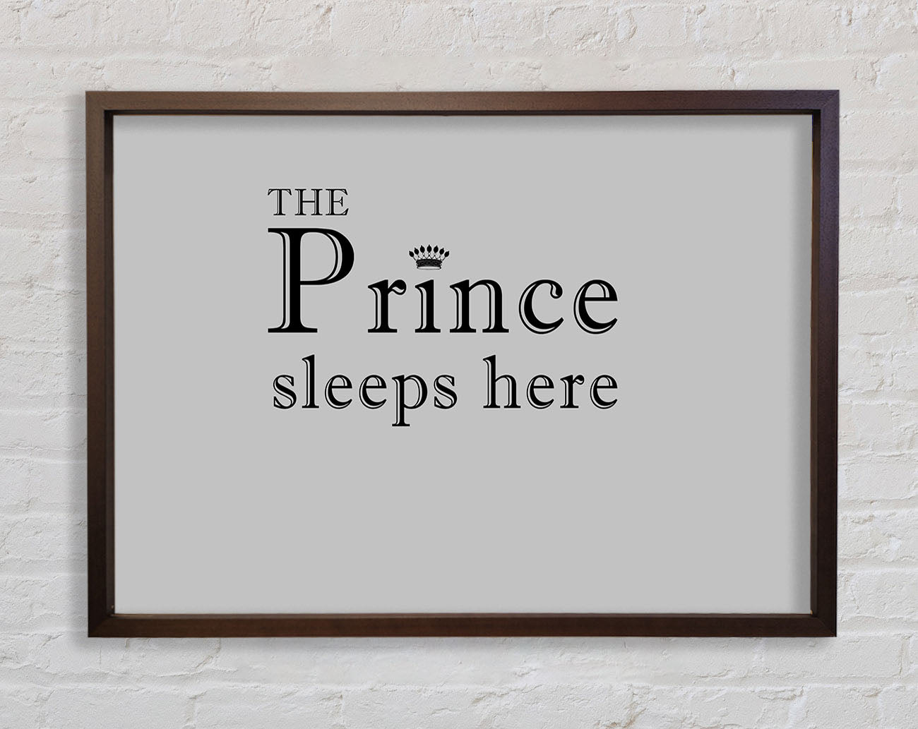 Boys room Quote The Prince Sleeps Here Grey Framed Wall Art