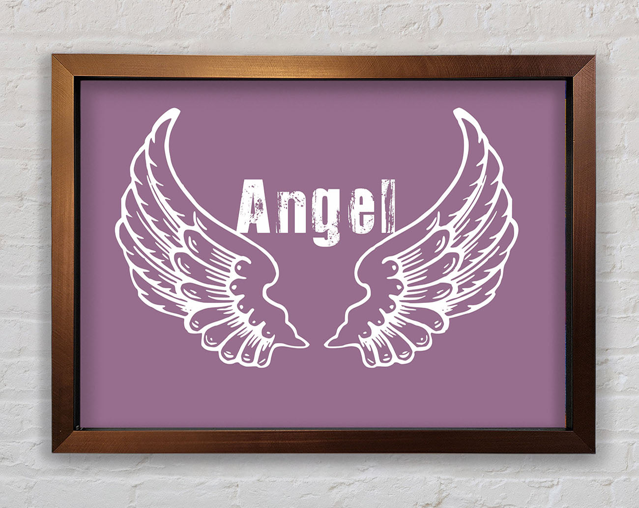 Angel Wings 2 Dusty Pink Framed Wall Art