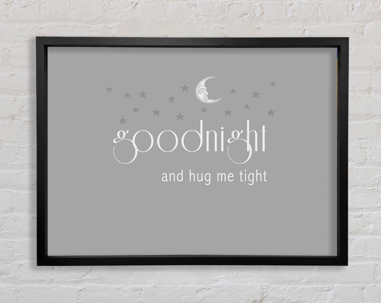 Boys room Quote Good Night And Hug Me Tight Grey White Framed Wall Art
