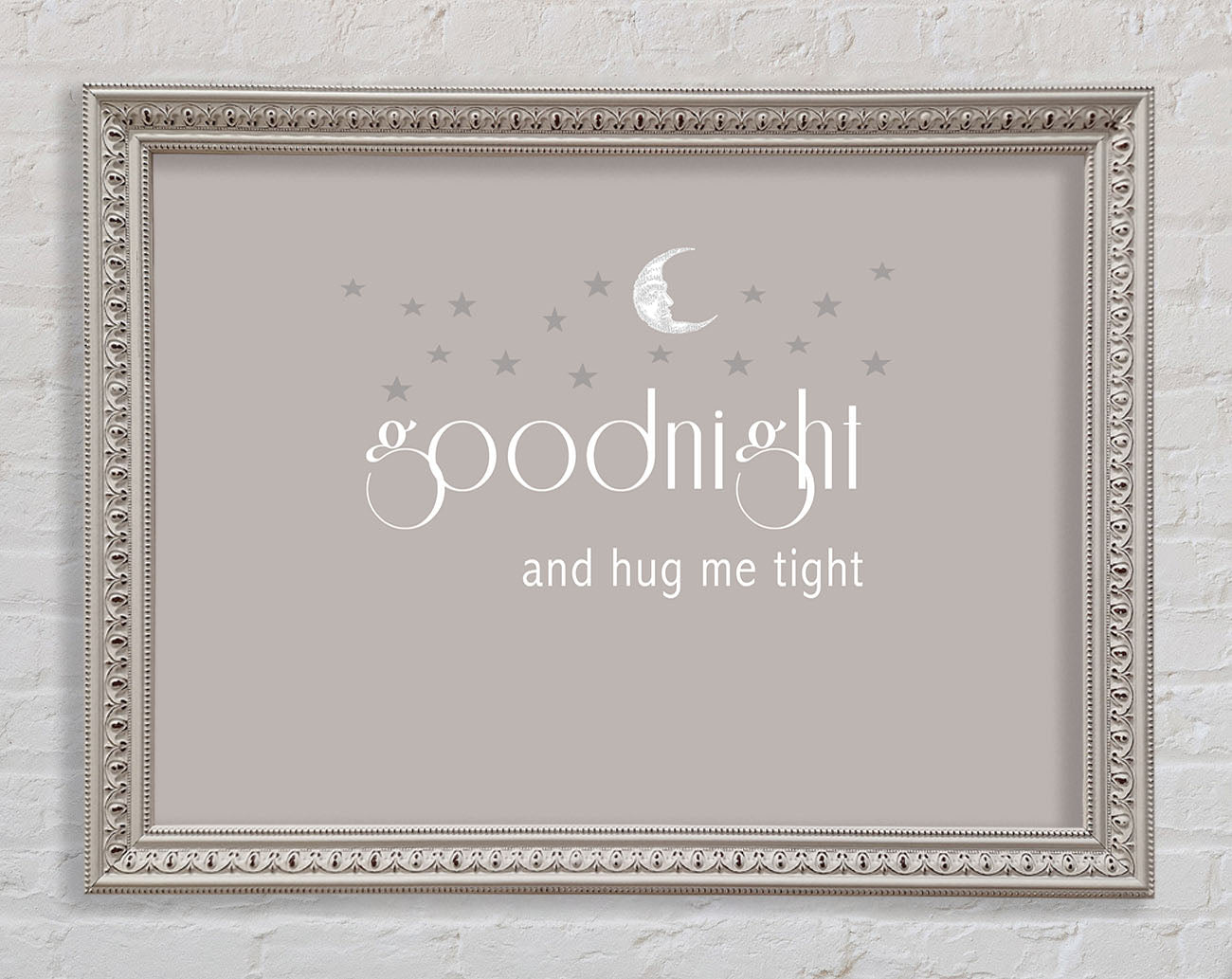 Boys room Quote Good Night And Hug Me Tight Beige Framed Wall Art