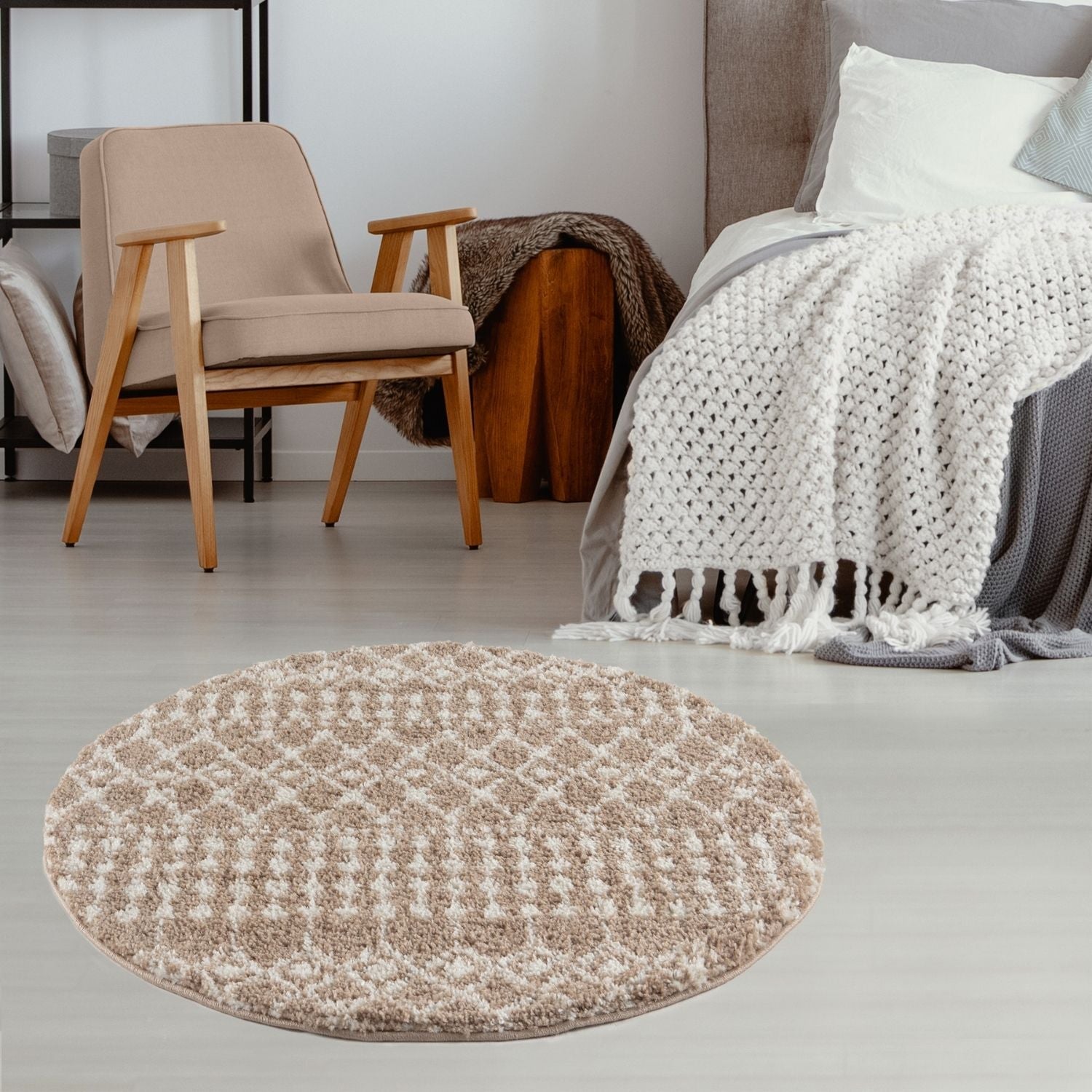 Moroccan Beige Shaggy Rug | 1020