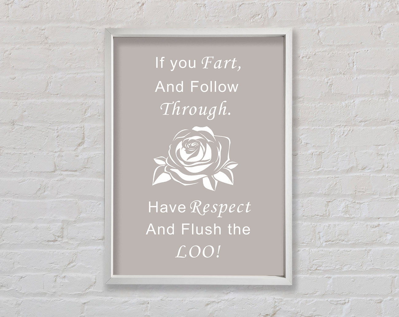 Bathroom Quote If You Fart Beige Framed Wall Art