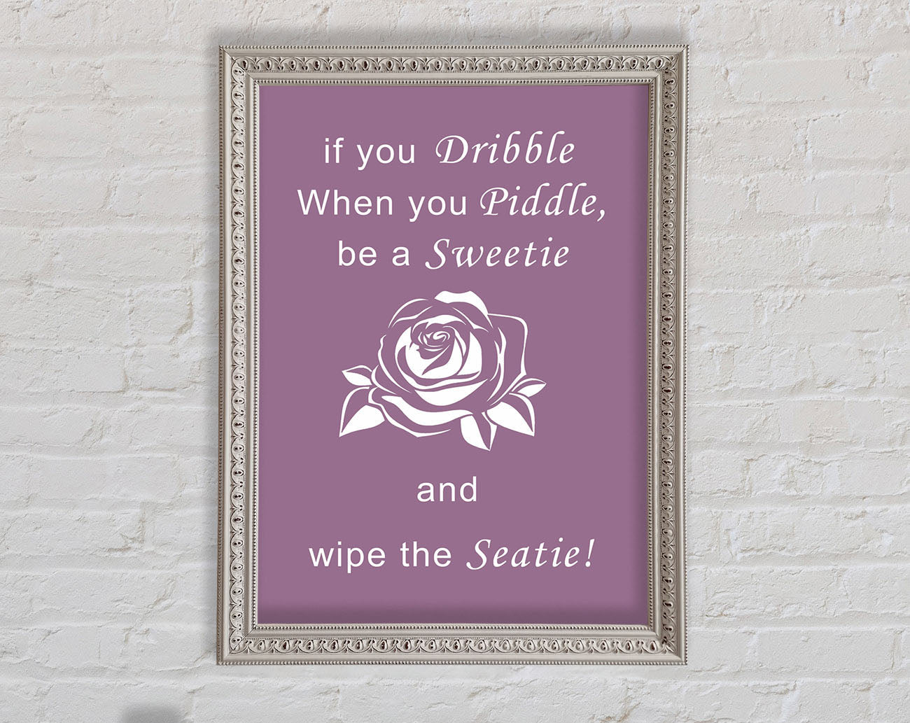 Bathroom Quote If You Dribble Dusty Pink Framed Wall Art