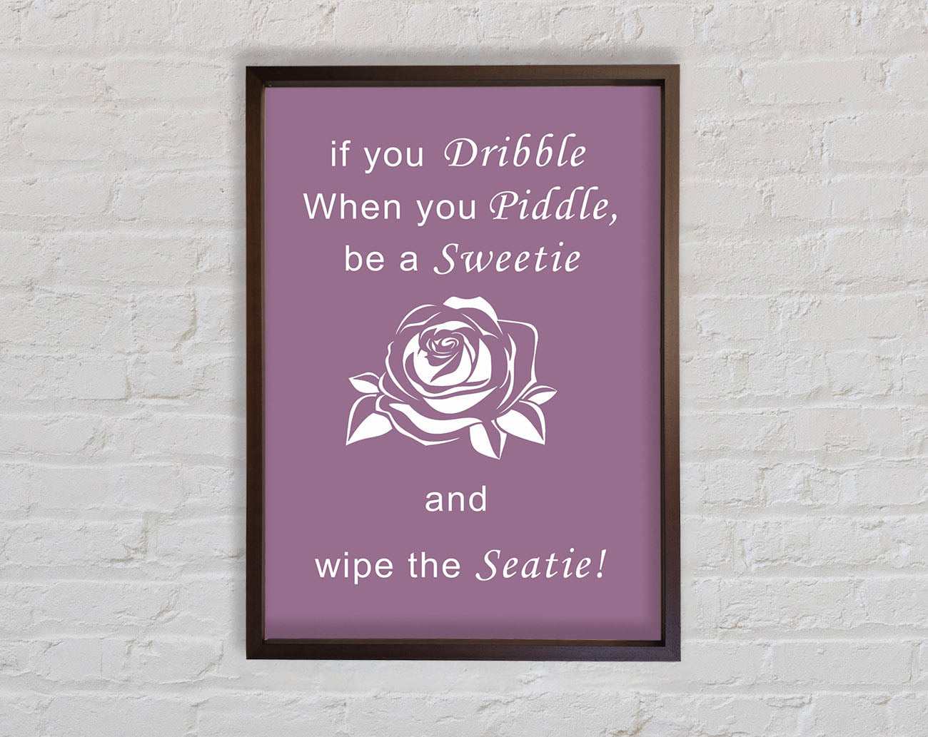 Bathroom Quote If You Dribble Dusty Pink Framed Wall Art