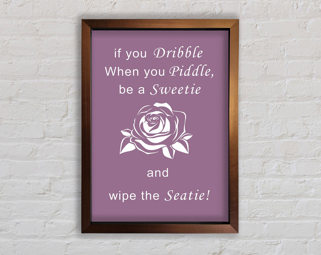 Bathroom Quote If You Dribble Dusty Pink Framed Wall Art