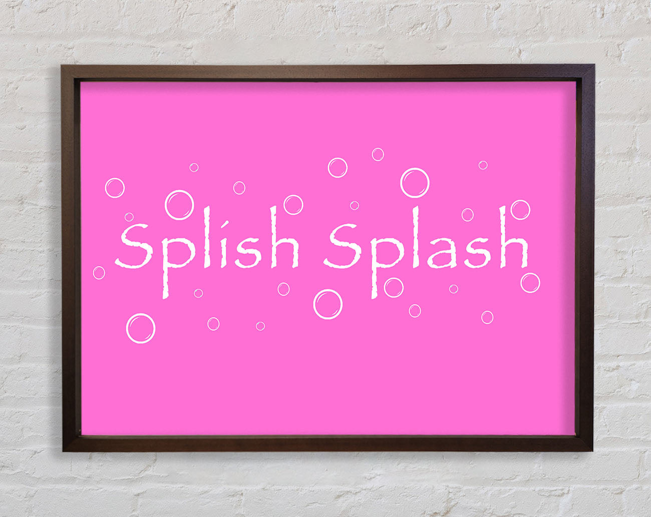 Bathroom Quote Splish Splash Bathroom Vivid Pink Framed Wall Art