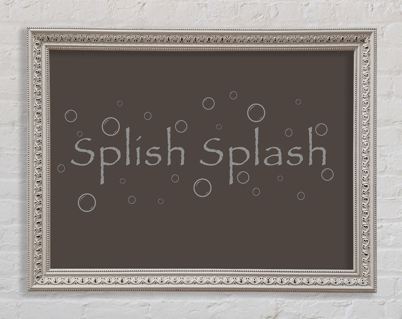 Bathroom Quote Splish Splash Bathroom Chocolate Framed Wall Art