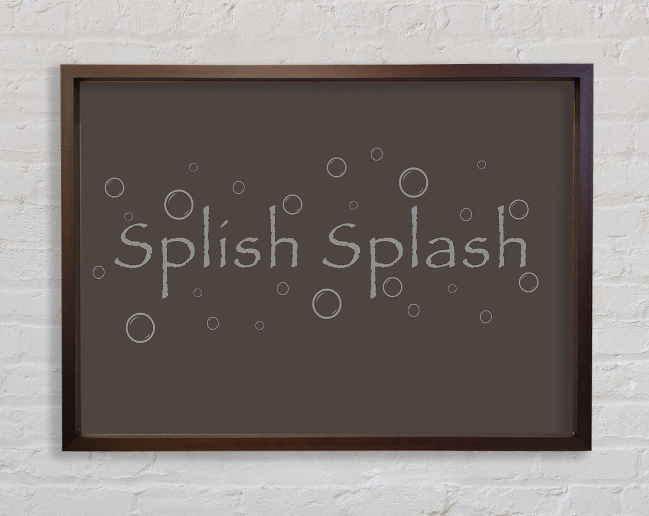 Bathroom Quote Splish Splash Bathroom Chocolate Framed Wall Art