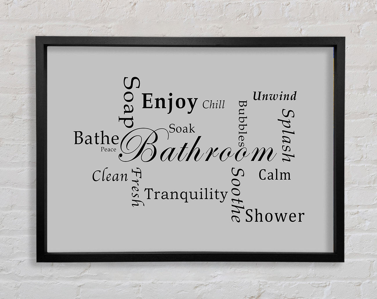 Bathroom Quote Bathroom Tranquility Grey Framed Wall Art