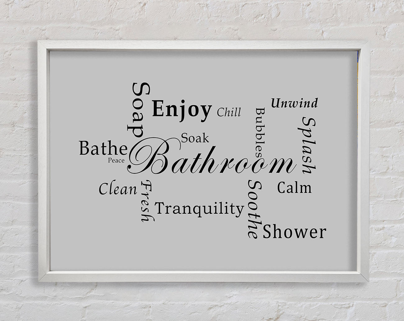 Bathroom Quote Bathroom Tranquility Grey Framed Wall Art