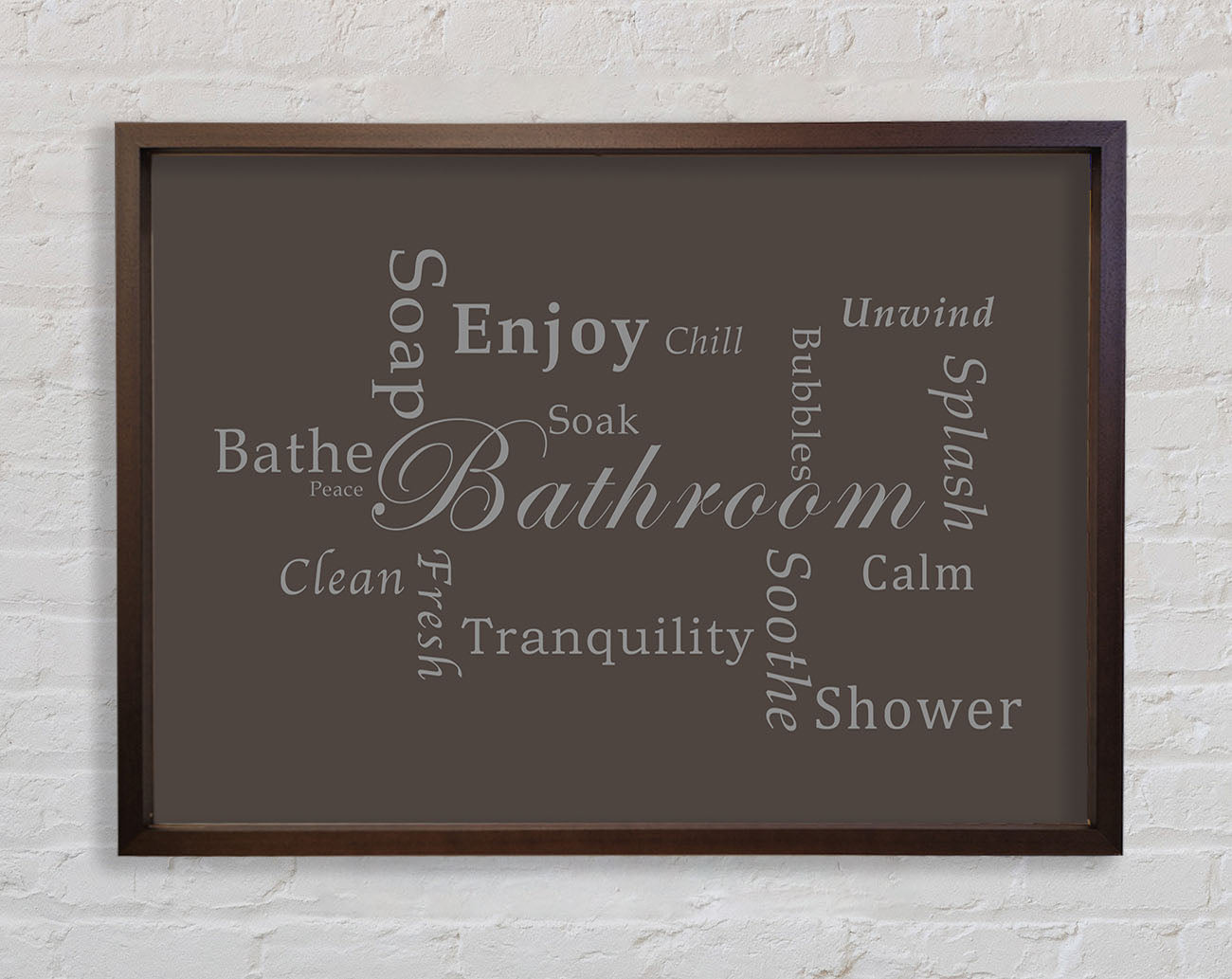 Bathroom Quote Bathroom Tranquility Chocolate Framed Wall Art