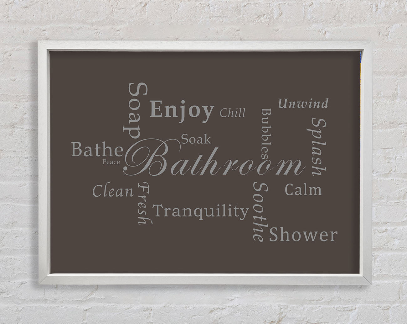 Bathroom Quote Bathroom Tranquility Chocolate Framed Wall Art
