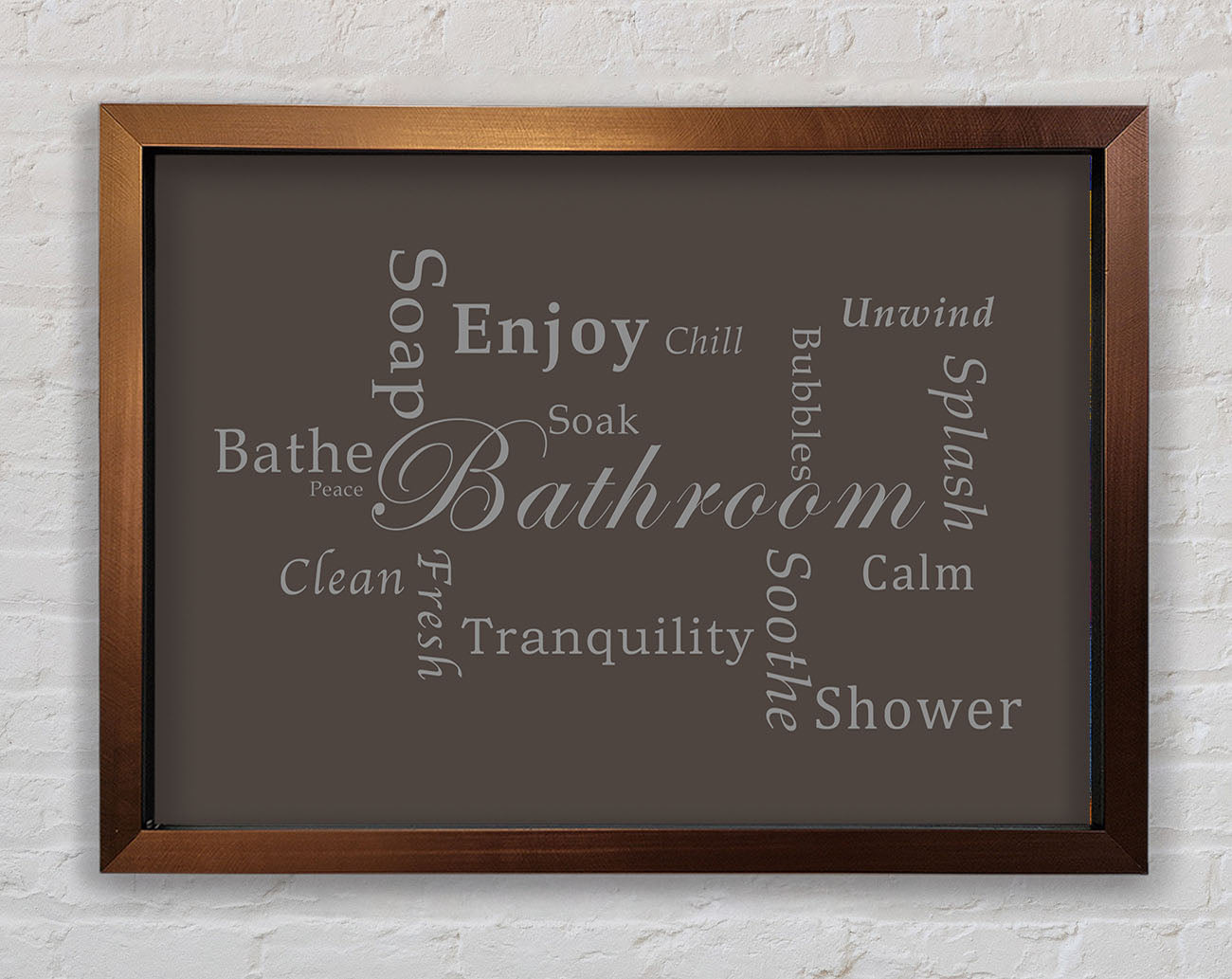 Bathroom Quote Bathroom Tranquility Chocolate Framed Wall Art