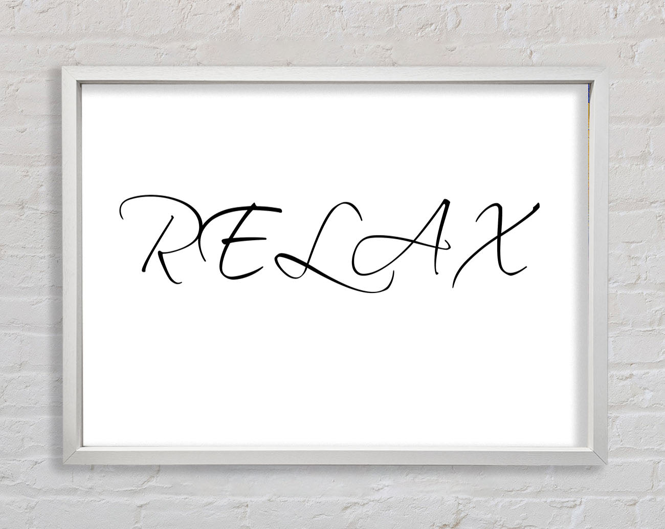 Bathroom Quote Relax White Framed Wall Art