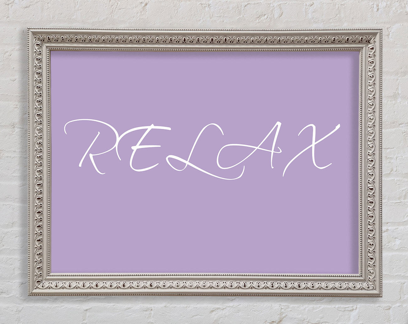 Bathroom Quote Relax Lilac Framed Wall Art