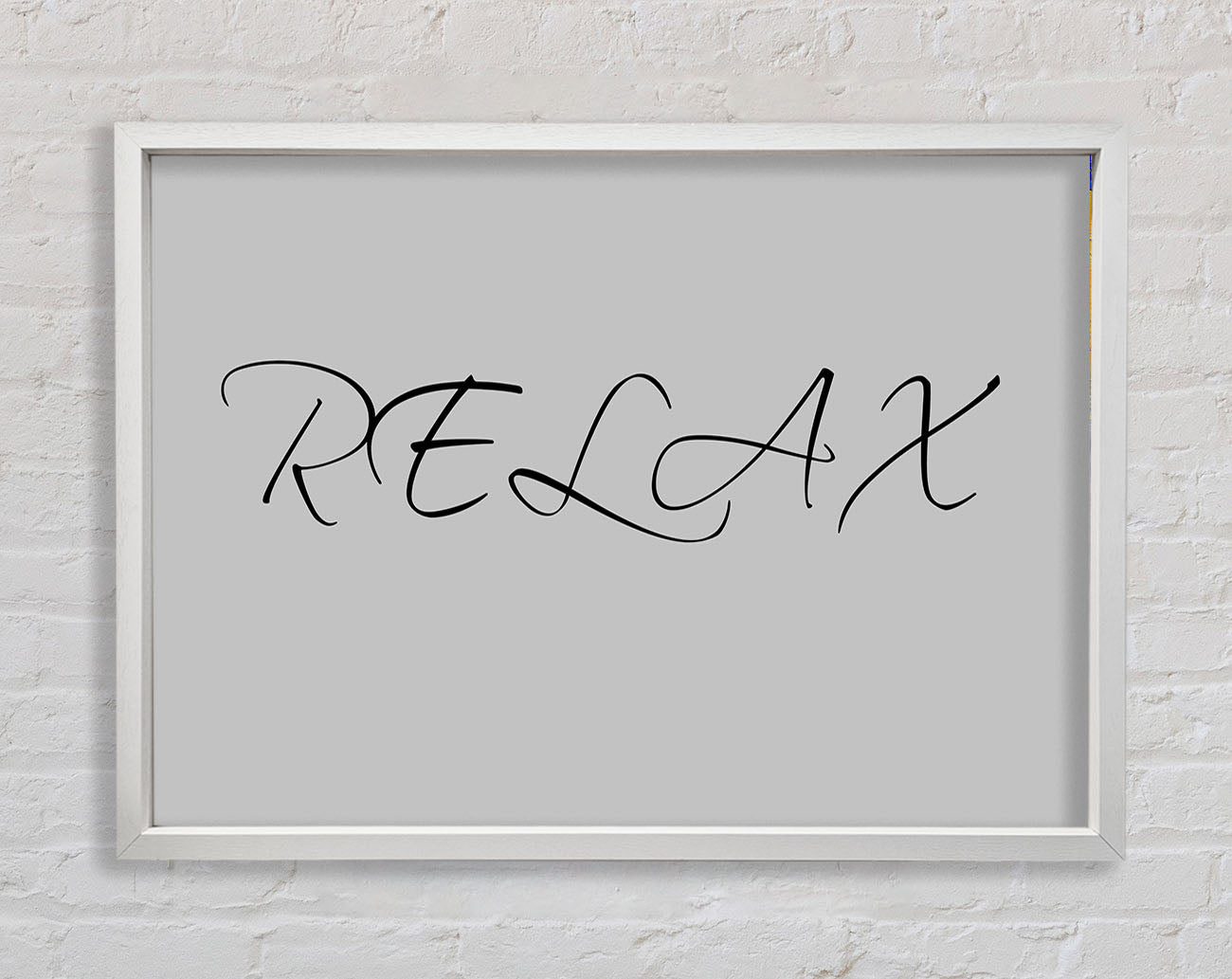 Bathroom Quote Relax Grey Framed Wall Art