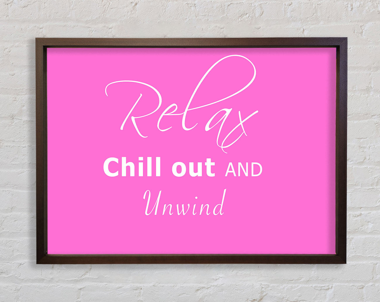 Bathroom Quote Relax Chill Out Vivid Pink Framed Wall Art