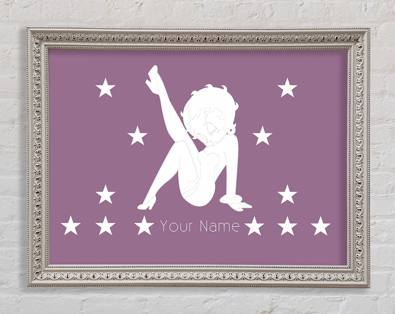 Betty Boop Your Name Stars Dusty Pink Framed Wall Art
