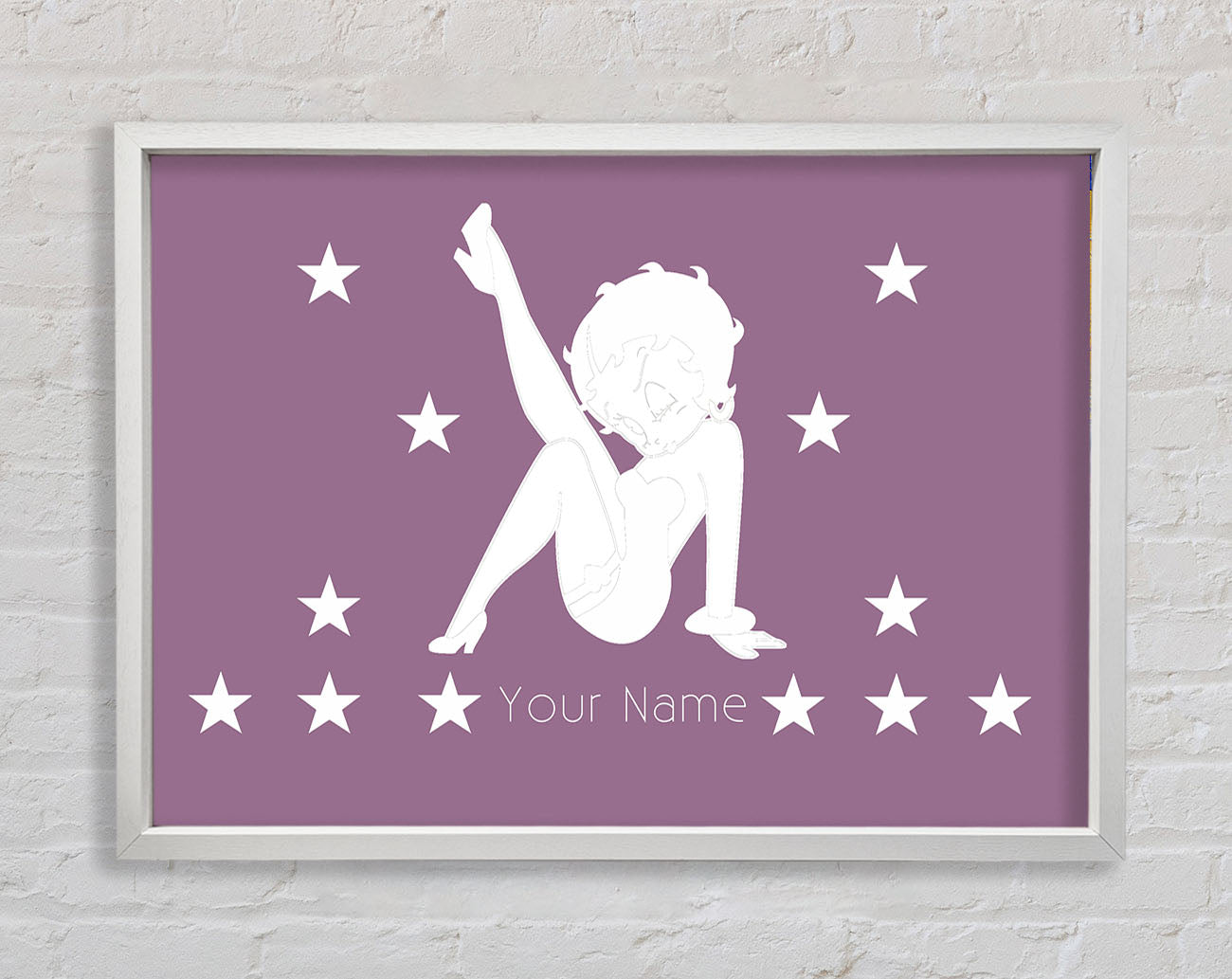Betty Boop Your Name Stars Dusty Pink Framed Wall Art