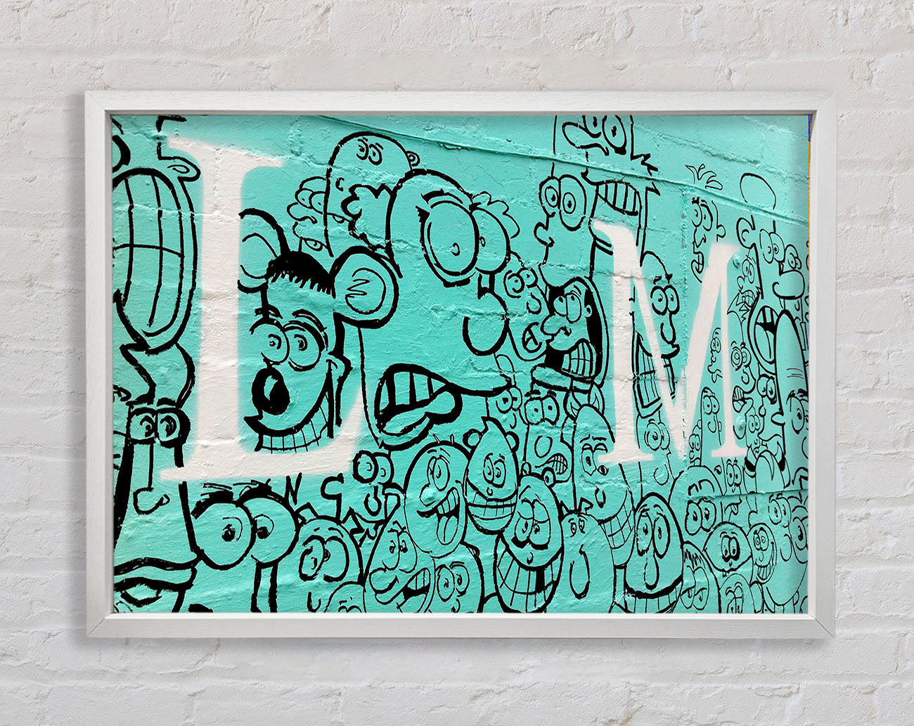 Cartoon Faces Framed Wall Art