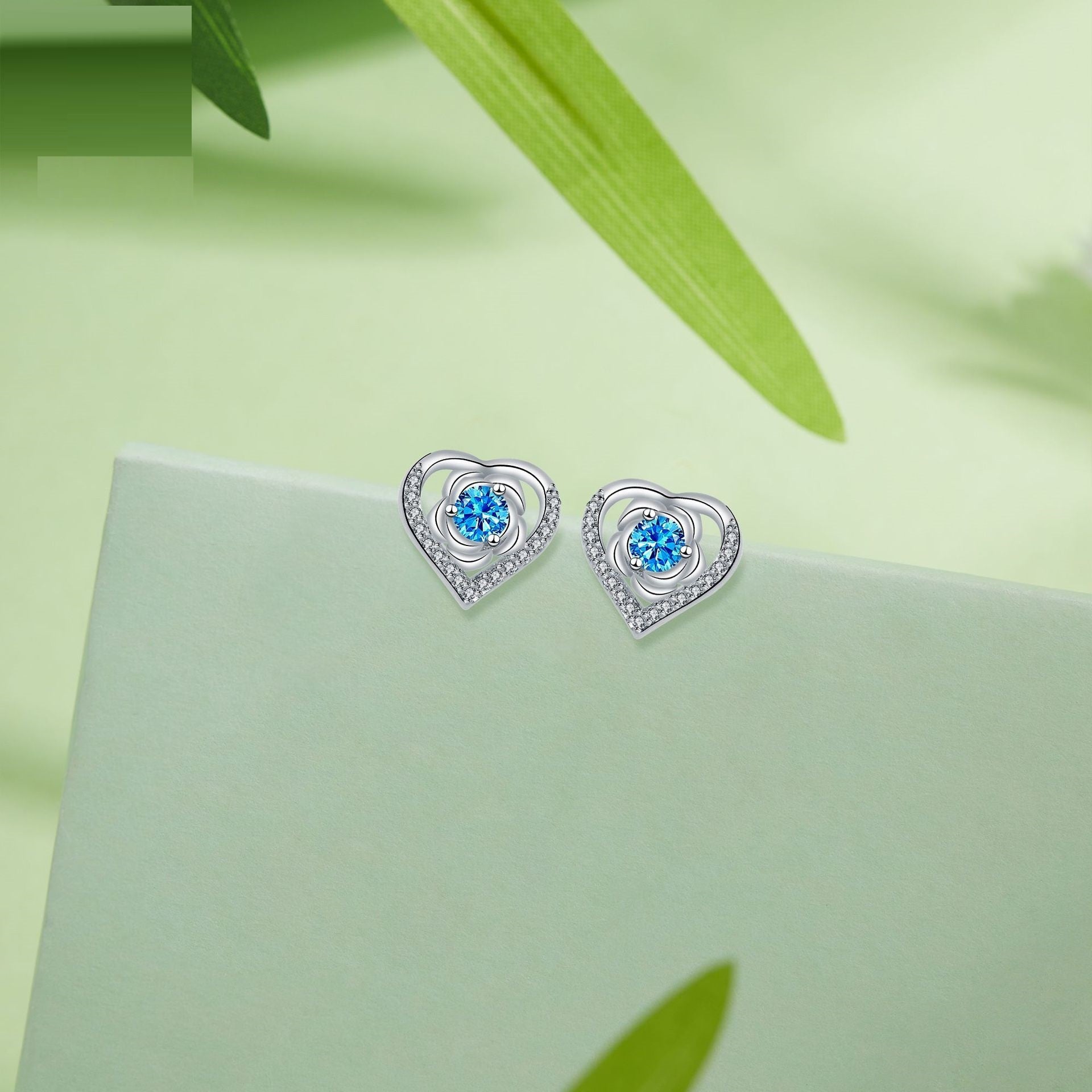 Love Heart Stud Earrings Temperament Valentine's Day Gift