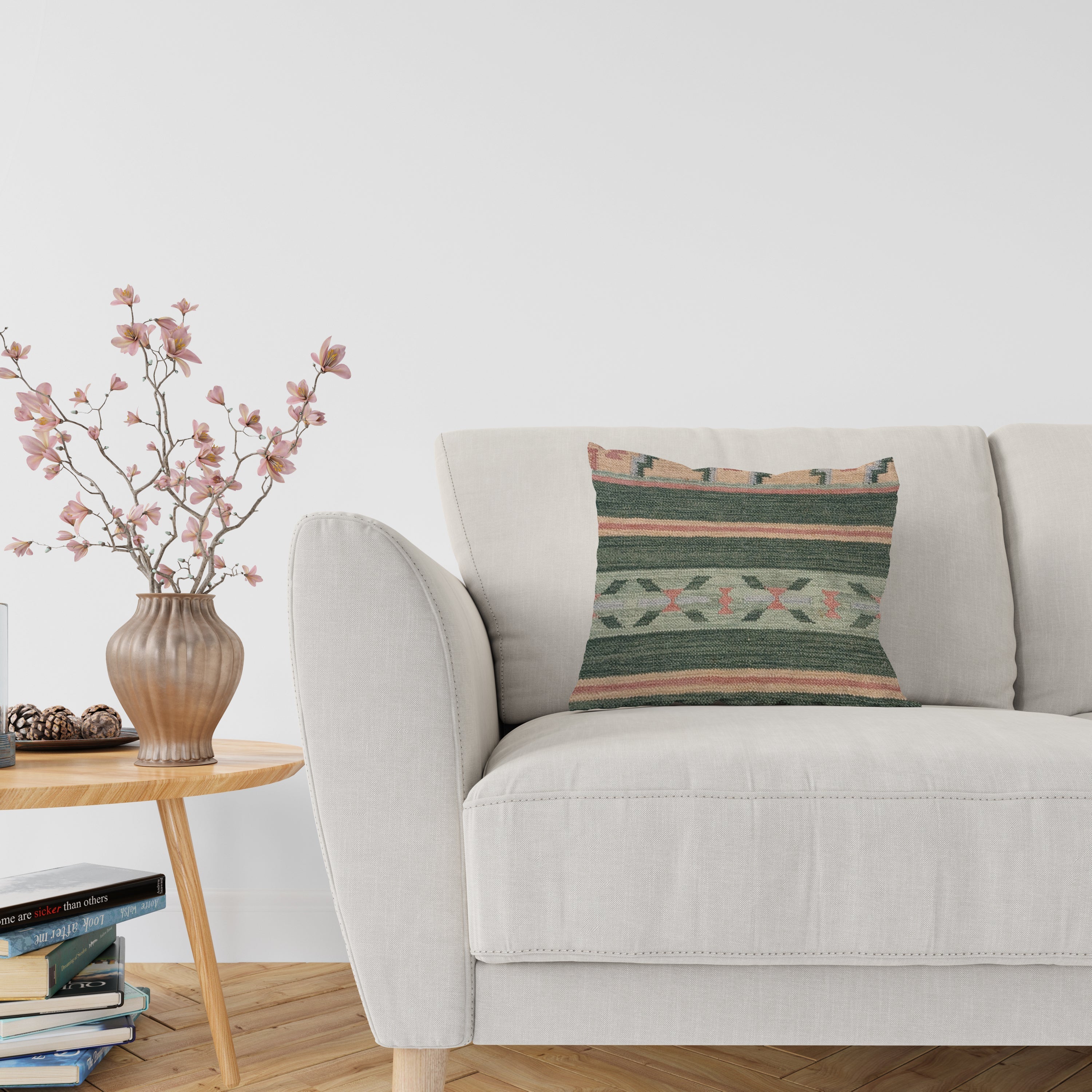 Turkish Kilim Vintage Cushion Cover - 59 x 40 cm